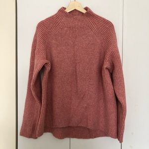 Madewell Mockneck Coral Sweater XL NWOT